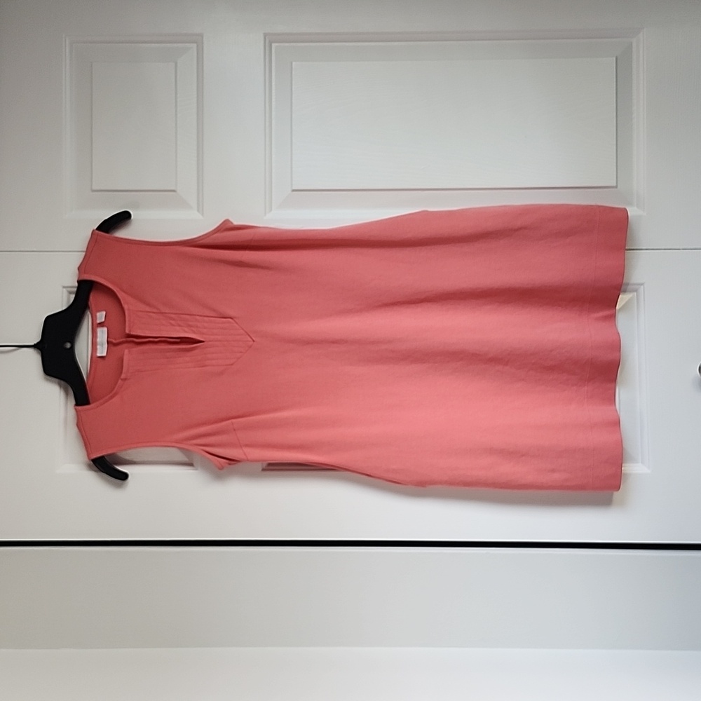 Pink/coral casual wear to work dress with pockets